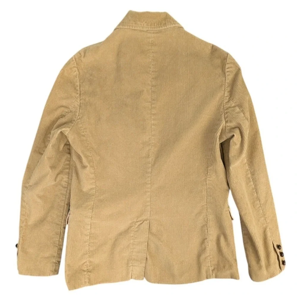 Fink Mens Tan Corduroy Blazer Size M Cotton 2-Button Sport Coat Dark Academia
